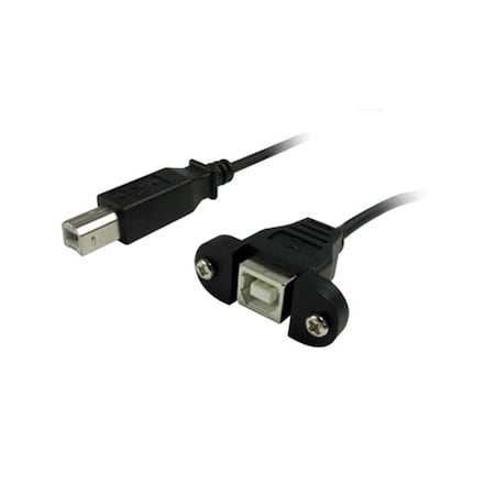 Standard Series USB B Female Panel Mount To B Male Cable 3 Ft.